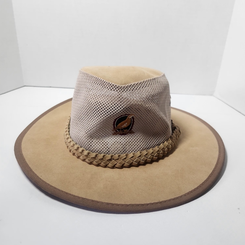 Dorfman Pacific Co. Suede/Leather Mesh Crown Aussie Style Outback Hat Braided...